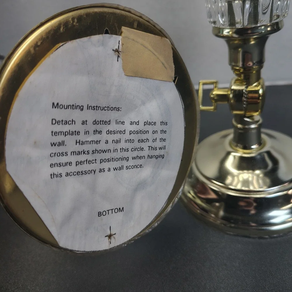 Home Interiors Gold Tone Candle Stick/ Holder/Wall Sconce Adjustable